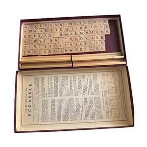 Vintage 1948-1953 Scrabble Game Board Selchow & Righter Set‎